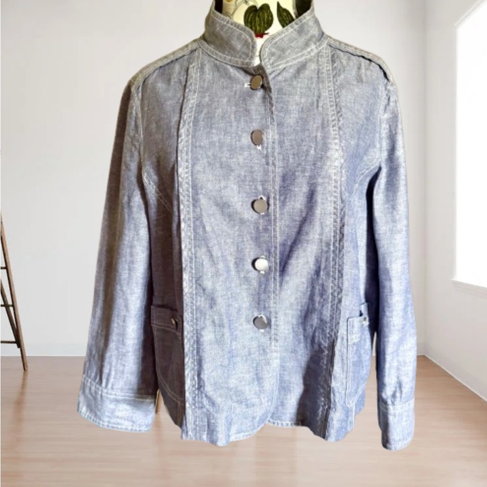 Etcetera Light Blue Denim Jacket with High Collar